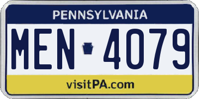 PA license plate MEN4079