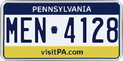 PA license plate MEN4128