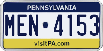 PA license plate MEN4153