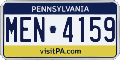 PA license plate MEN4159