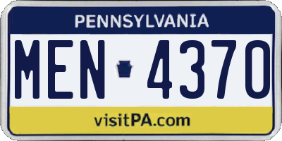 PA license plate MEN4370
