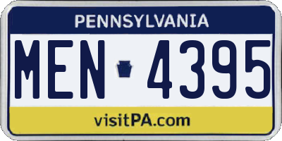 PA license plate MEN4395