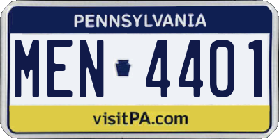 PA license plate MEN4401