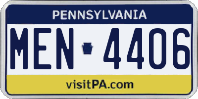PA license plate MEN4406