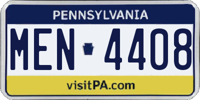 PA license plate MEN4408