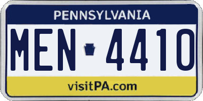 PA license plate MEN4410