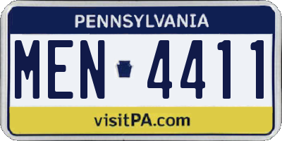 PA license plate MEN4411