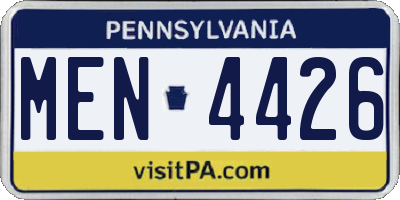 PA license plate MEN4426