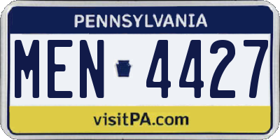 PA license plate MEN4427