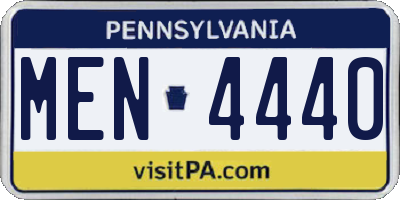 PA license plate MEN4440