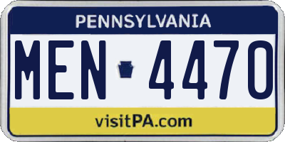 PA license plate MEN4470