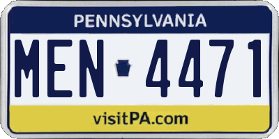 PA license plate MEN4471