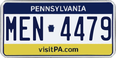 PA license plate MEN4479