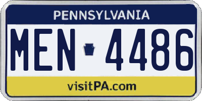 PA license plate MEN4486