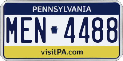 PA license plate MEN4488