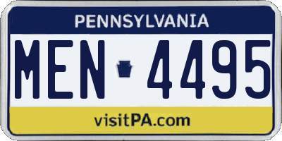 PA license plate MEN4495