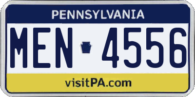 PA license plate MEN4556