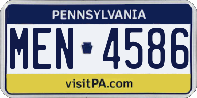 PA license plate MEN4586