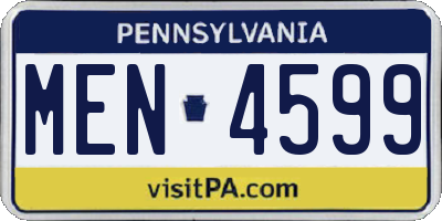 PA license plate MEN4599