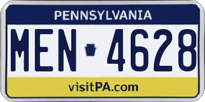 PA license plate MEN4628