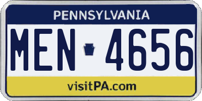 PA license plate MEN4656