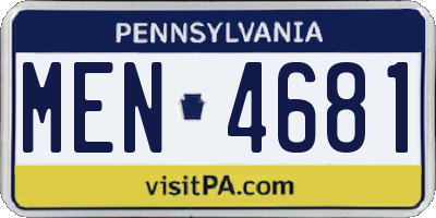 PA license plate MEN4681