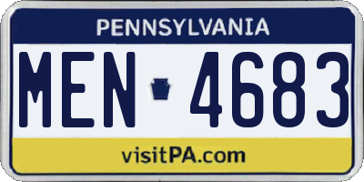 PA license plate MEN4683