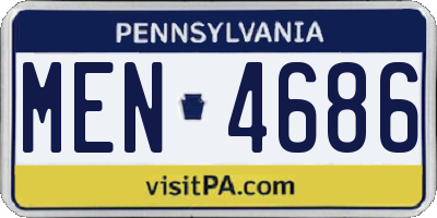 PA license plate MEN4686