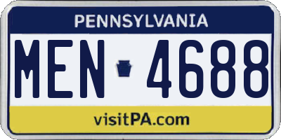 PA license plate MEN4688