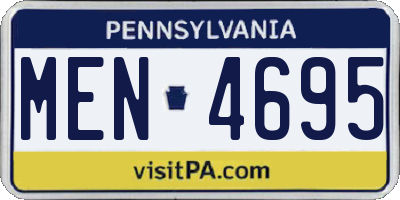 PA license plate MEN4695