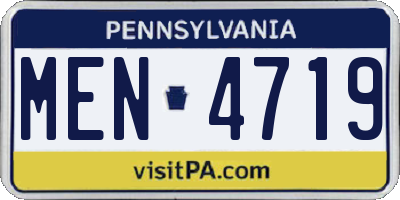 PA license plate MEN4719