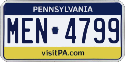 PA license plate MEN4799