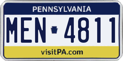 PA license plate MEN4811