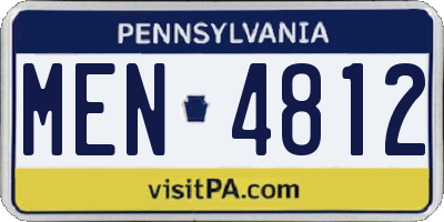 PA license plate MEN4812