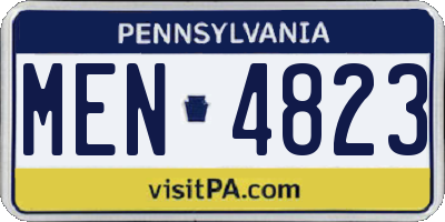 PA license plate MEN4823