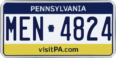PA license plate MEN4824