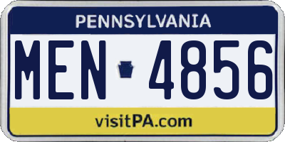 PA license plate MEN4856