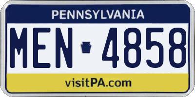 PA license plate MEN4858