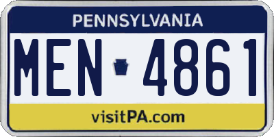 PA license plate MEN4861
