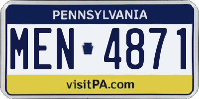PA license plate MEN4871