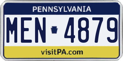 PA license plate MEN4879