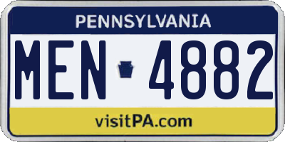 PA license plate MEN4882