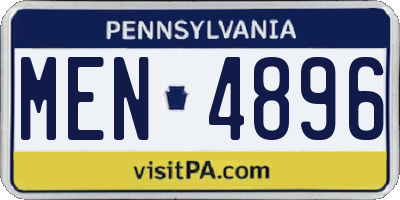 PA license plate MEN4896