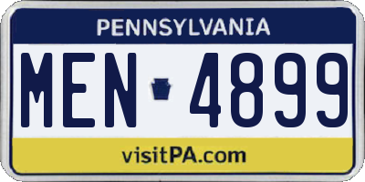 PA license plate MEN4899