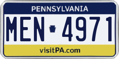 PA license plate MEN4971