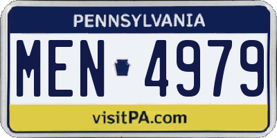 PA license plate MEN4979