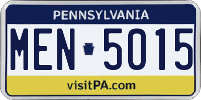 PA license plate MEN5015