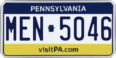 PA license plate MEN5046