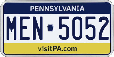 PA license plate MEN5052