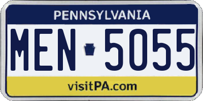 PA license plate MEN5055